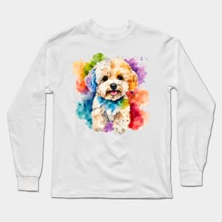 Maltipoo Watercolor Long Sleeve T-Shirt